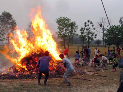 परम्परागतरुपमा होली मनाउँदै कञ्चनपुरका थारु समुदाय