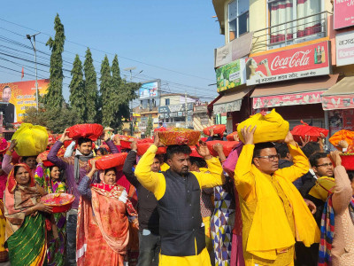 जानकी मन्दिरबाट कोसेली लिएर टोली अयोध्यातर्फ