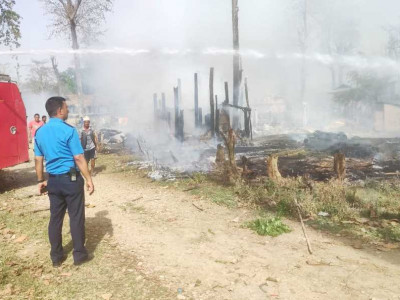 राप्ती सोनारीमा आगलागीबाट ११ घर नष्ट